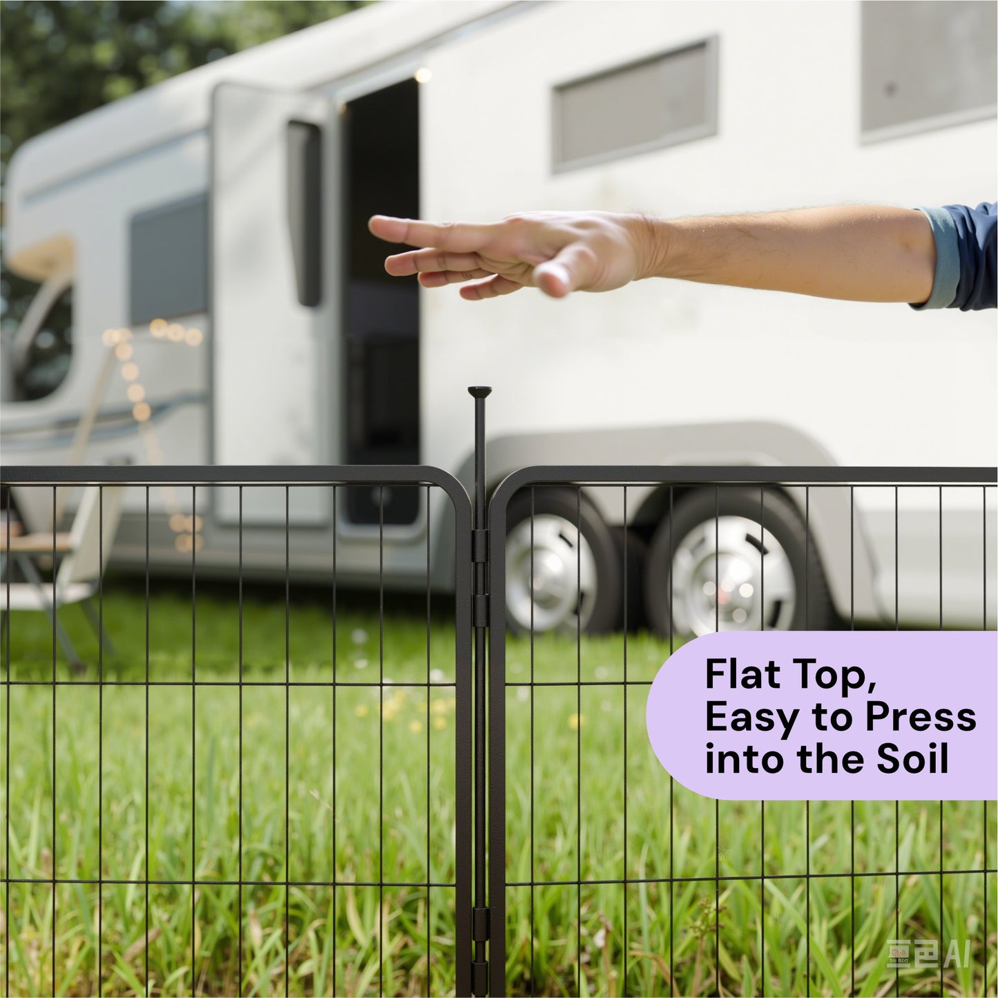 SunsGrove Dog Playpen, Heavy Duty Anti-Rust Pet Pen for Indoor, Courtyard, RV Camping for Dogs,Black