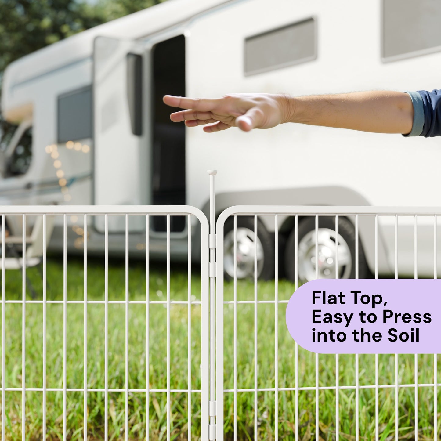 SunsGrove Dog Playpen, Heavy Duty Anti-Rust Pet Pen for Indoor, Courtyard, RV Camping for Dogs,White