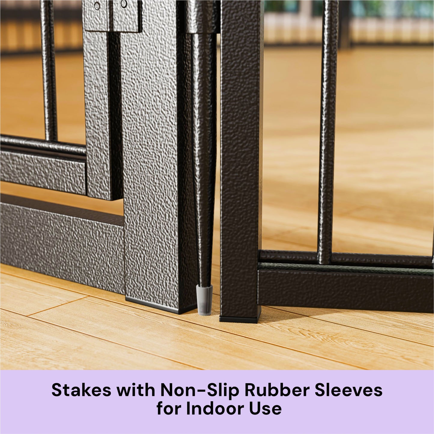 SunsGrove Dog Playpen, Heavy Duty Anti-Rust Pet Pen for Indoor, Courtyard, RV Camping for Dogs,Black