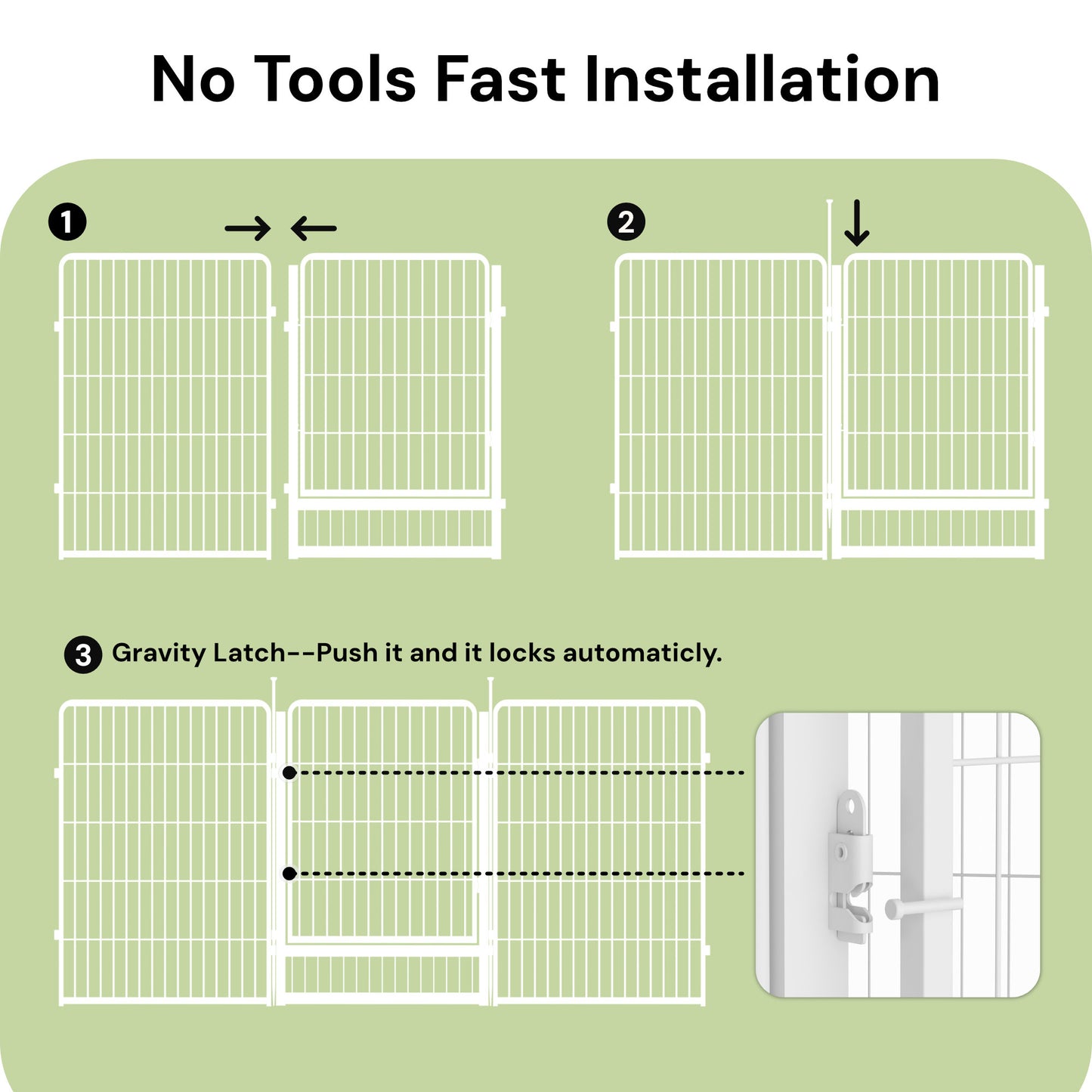 SunsGrove Dog Playpen, Heavy Duty Anti-Rust Pet Pen for Indoor, Courtyard, RV Camping for Dogs,White